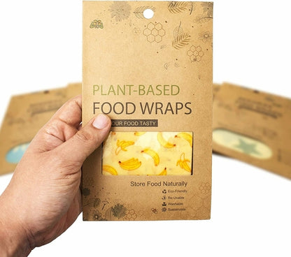 Beeswax Food Wraps. Pack of 3 Assorted Organic Bee Wax Wrapping Papers