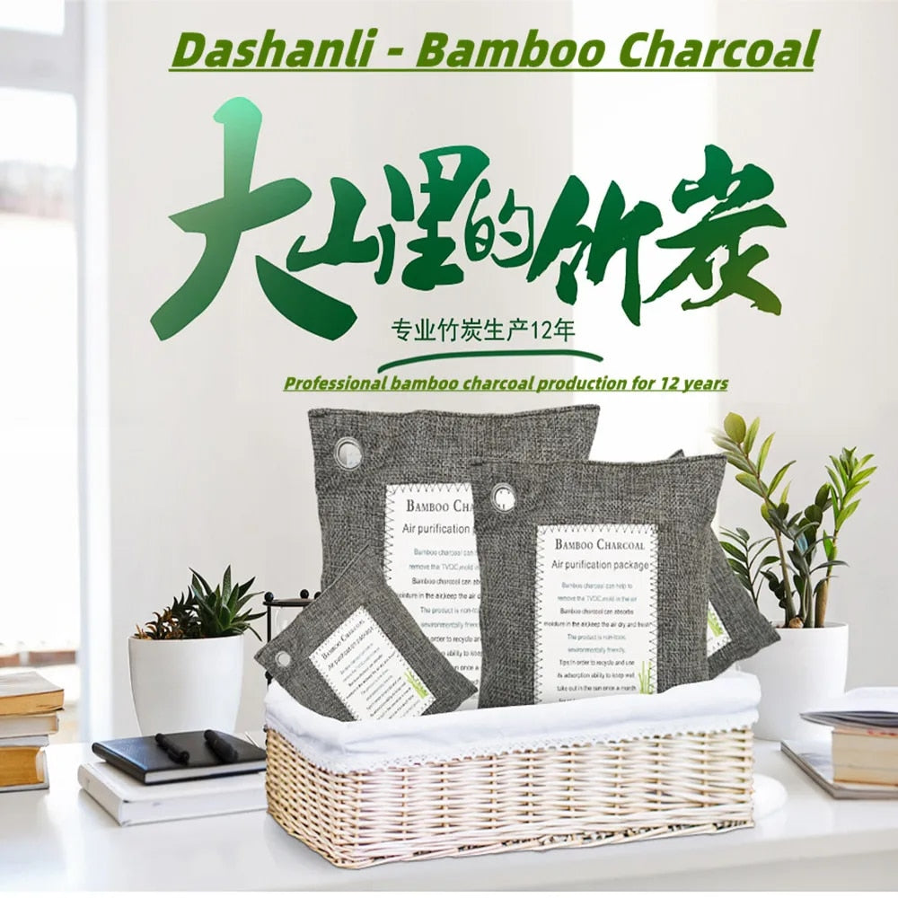 Natural Bamboo Charcoal Air Purifying Bags Activated Charcoal Odor Absorber Moisture Odor Eliminator for Car Closet Shoes